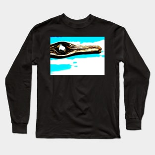 Abstract Wood Knot  Hole and Sky Polarized Long Sleeve T-Shirt